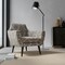 Grey Stain Resistant Performance Pet Friendly Damask Woven Pattern Upholstery Fabric by The Yard - SKU: Hugo Smoke